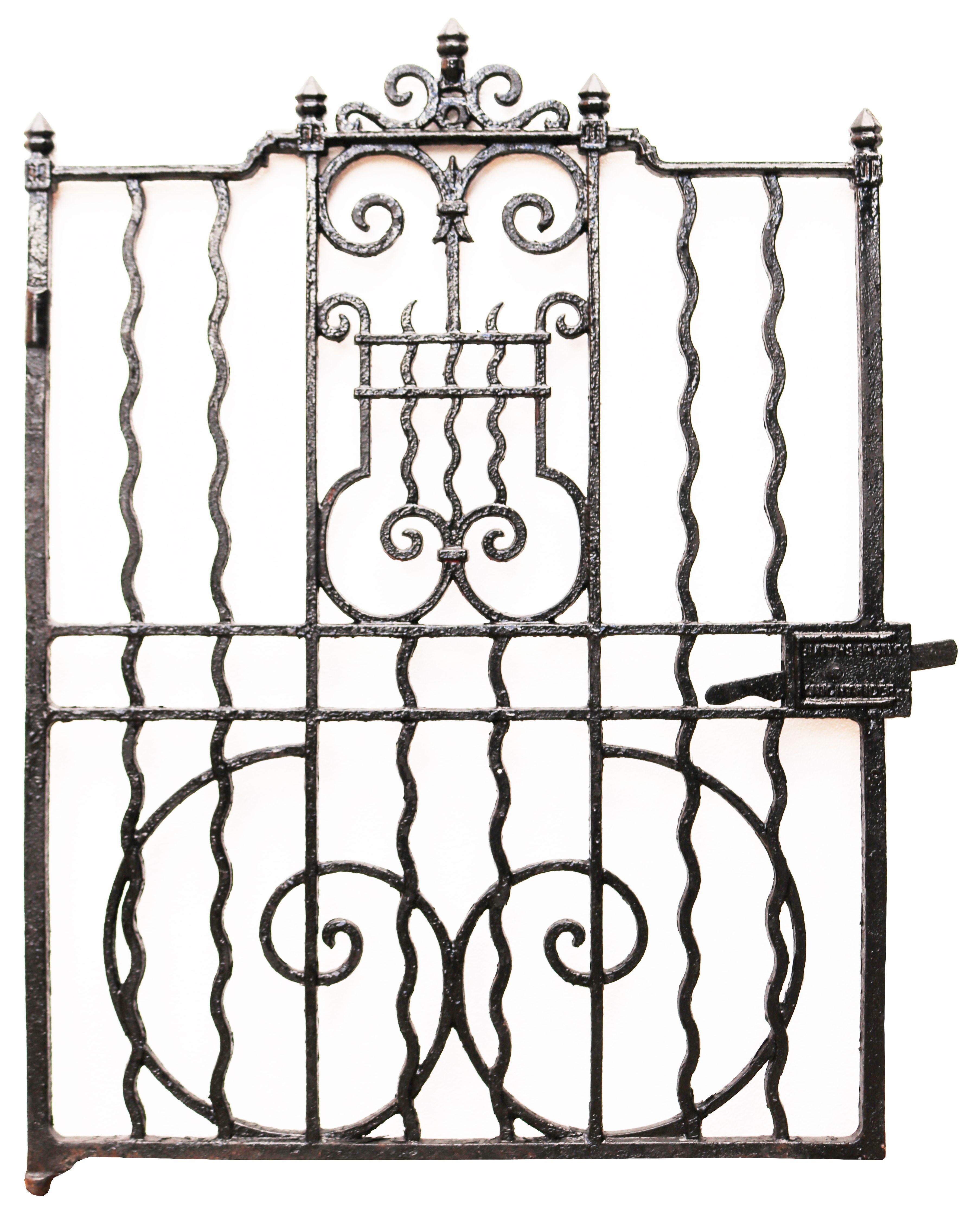 19th Century Antique Cast Iron Pedestrian Gate For Sale