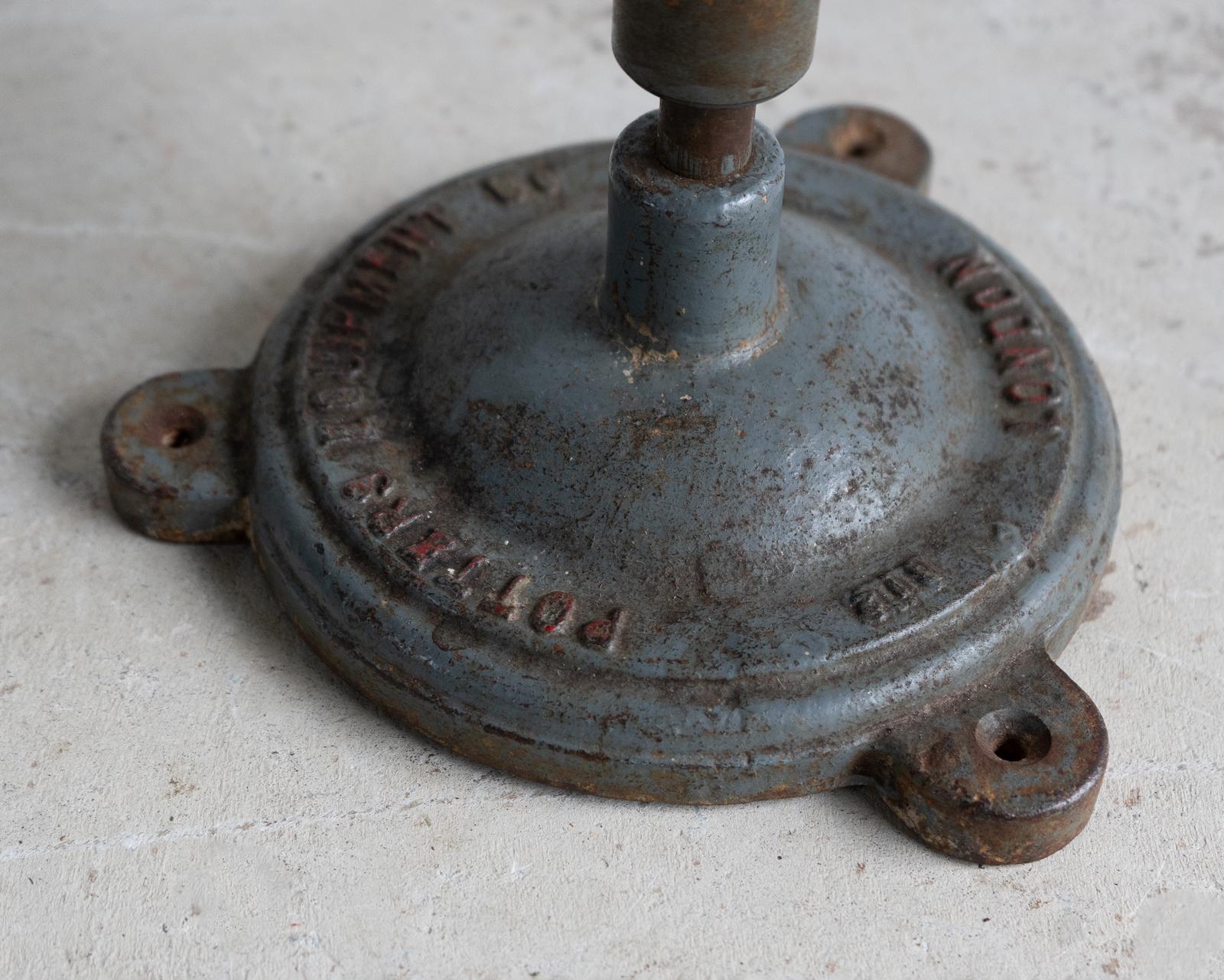 Late 19th Century Antique Cast Iron Pottery Banding Wheel By Potters Equipment Co. London For Sale
