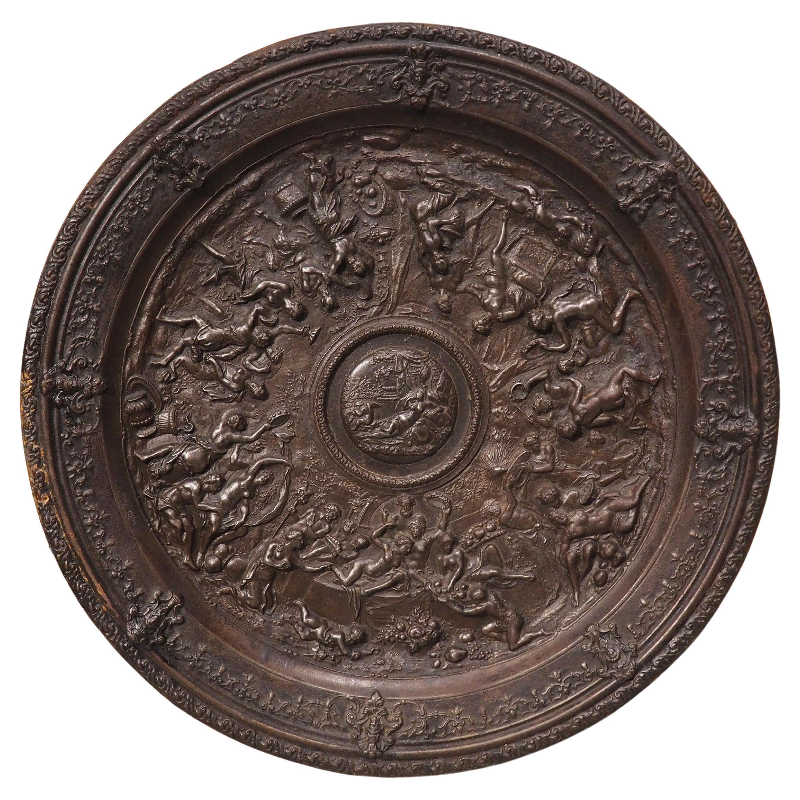 Antique Cast Iron Relief Charger from Germany, 19th Century