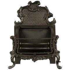 Antique Cast Iron Rococo Manner Fire Basket