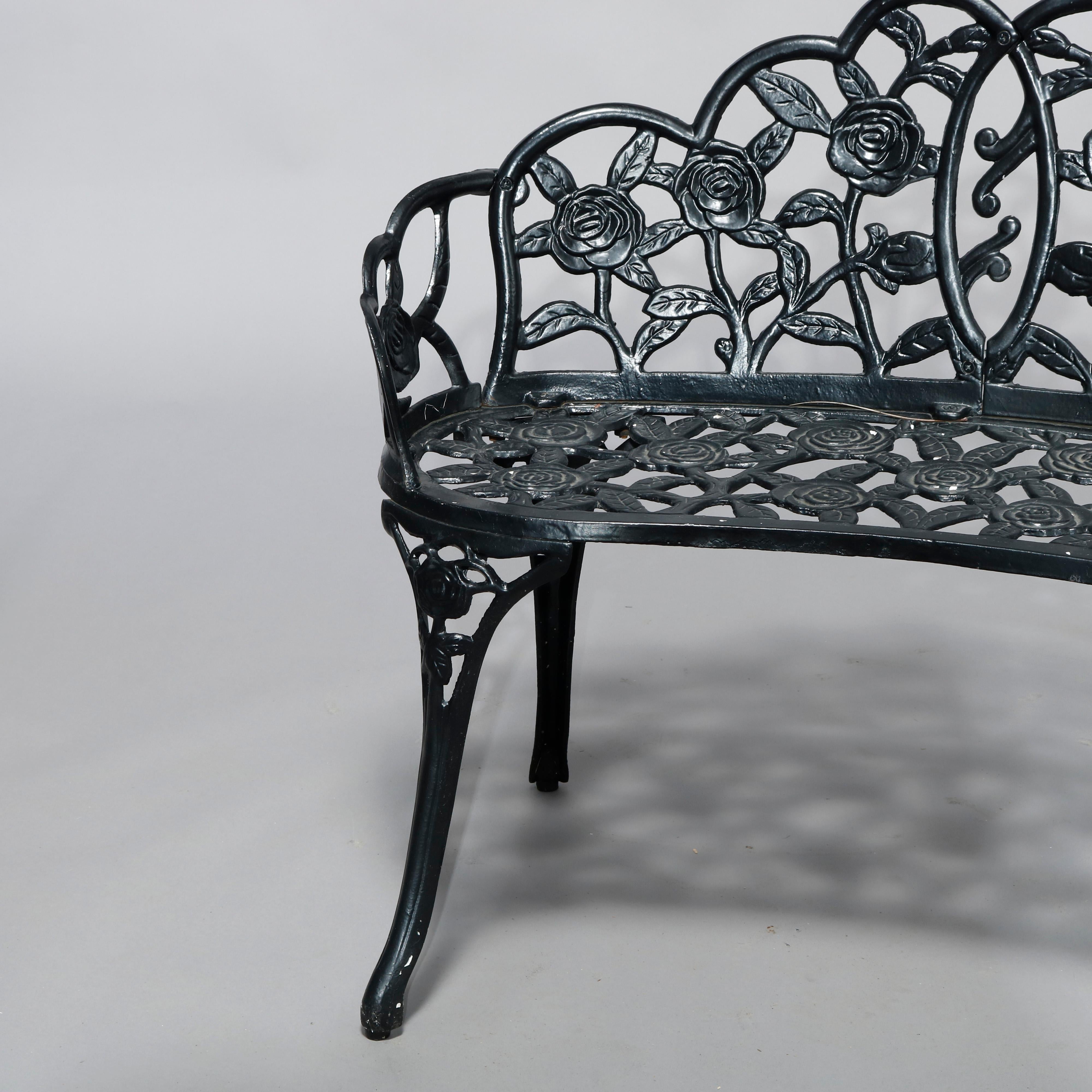 antique cast iron garden bench