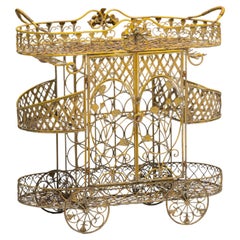 Antique Cast Iron Serving Trolley, France, Early 20th Century