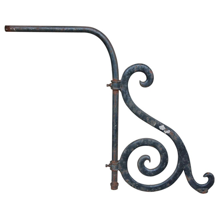 Antique Cast Iron Signage Bracket For Sale at 1stDibs