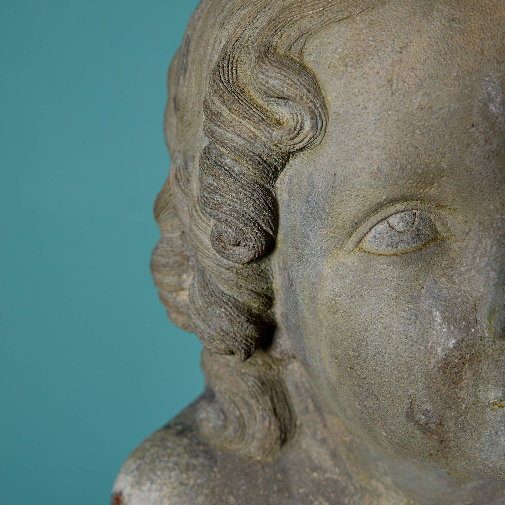 Metal Antique Cast Iron Statue of a Praying Child For Sale