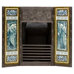 Antique Cast Iron Thomas Jeckyll Insert with William Morris Tiles