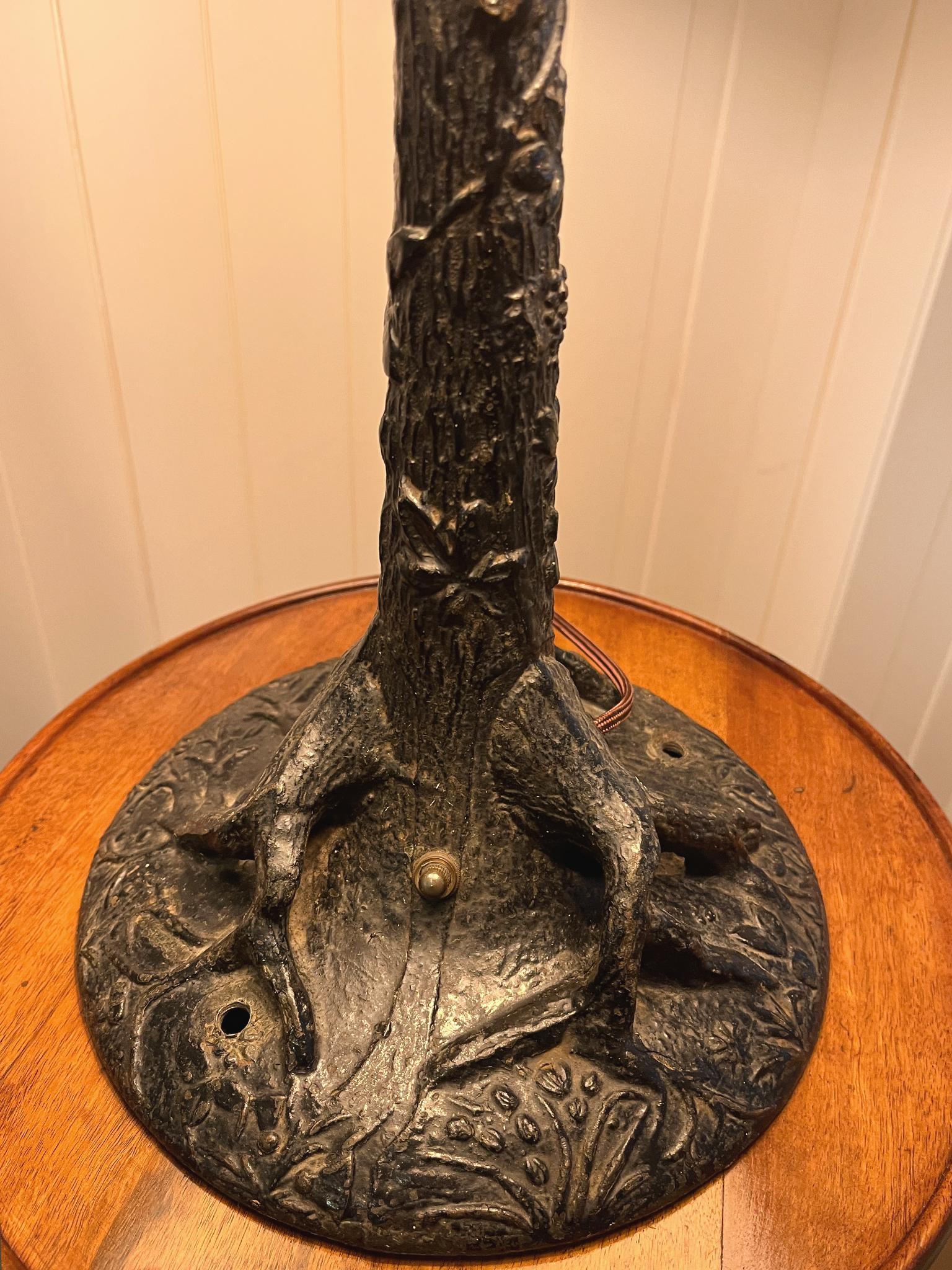 Antique Cast Iron Tree Form Table Lamp 6