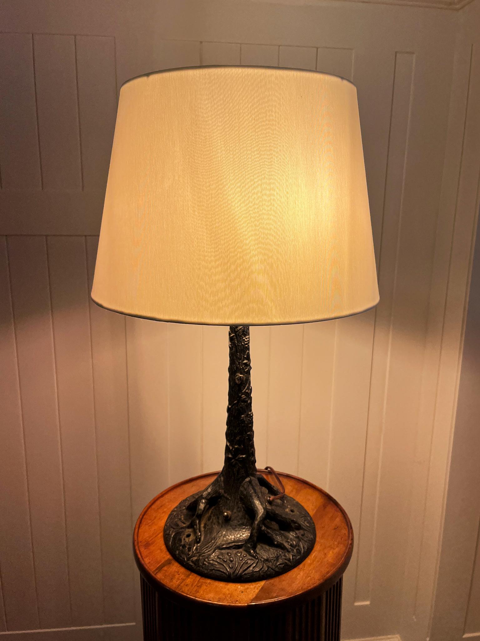 Antique Cast Iron Tree Form Table Lamp 4