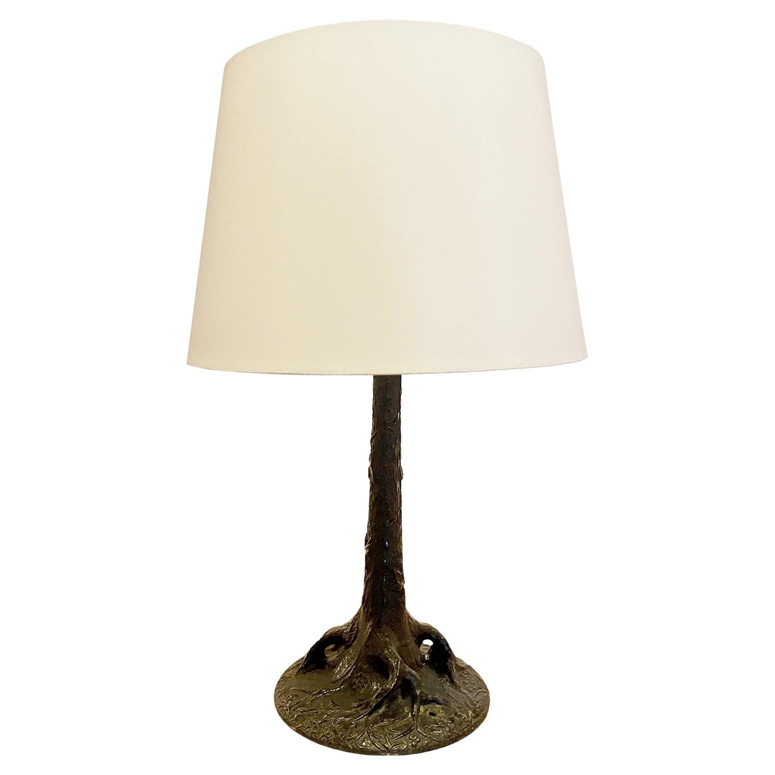 Antique Cast Iron Tree Form Table Lamp