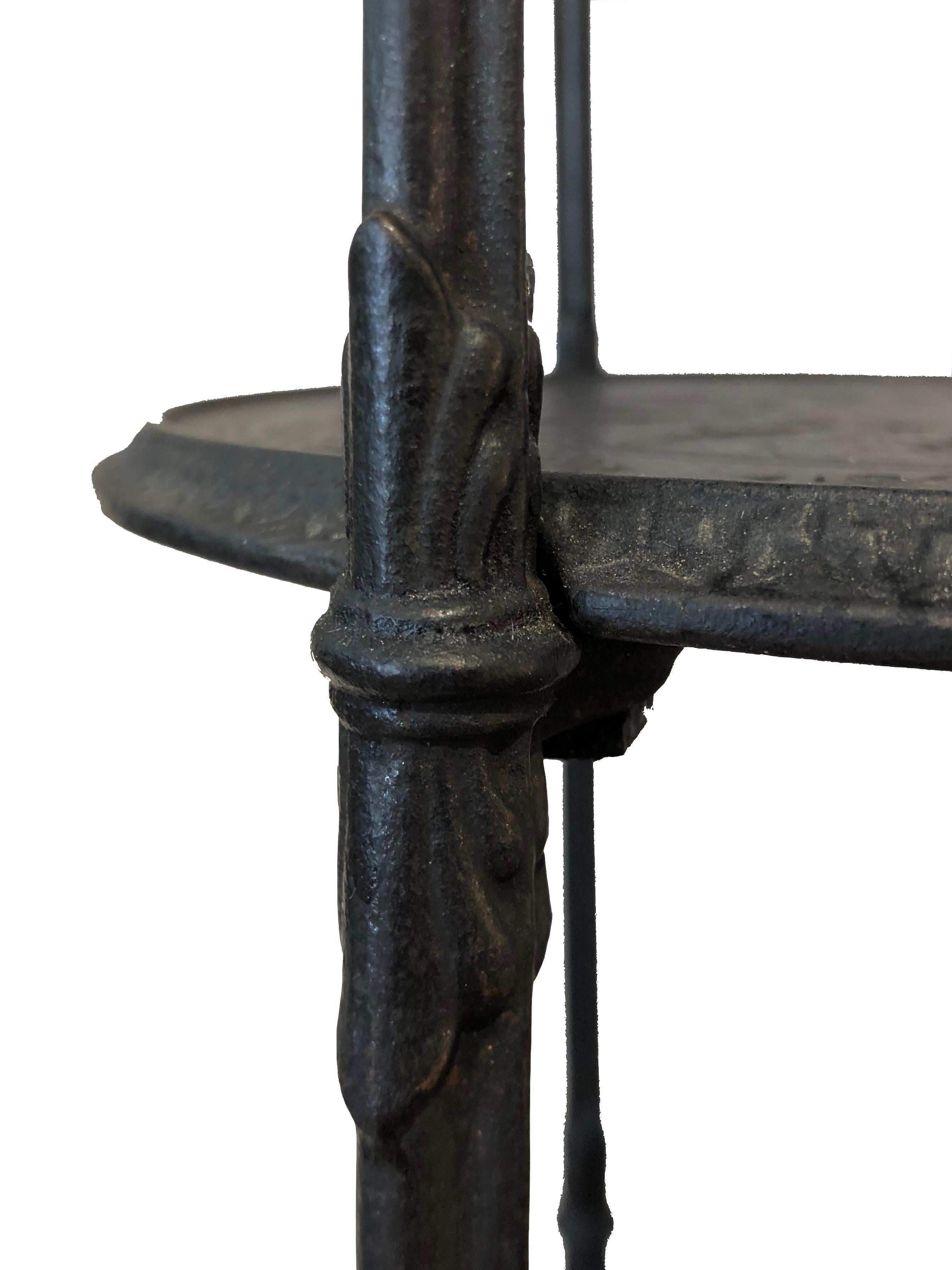 Antique Cast Iron Tripod Side Table Étagère Animal Legs 1