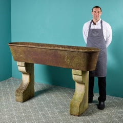 Antique Cast Iron Trough on Limestone Stands