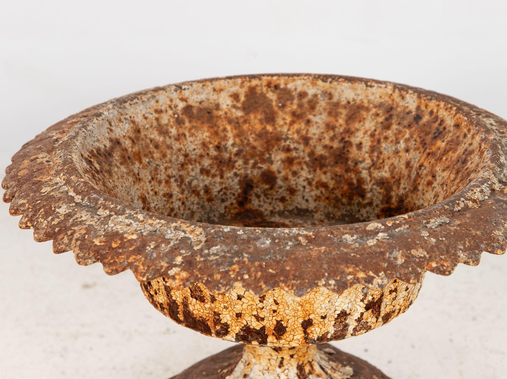 Antique Cast Iron Urn English Classically Styled Planter, Victorian 19th Century For Sale 4
