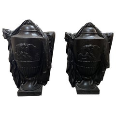 Antique Cast Iron Urns, circa 1890