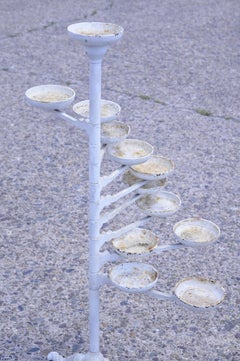 Antique Cast Iron Victorian 9 Arm 12 Pot Garden Plant Stand Pedestal Base