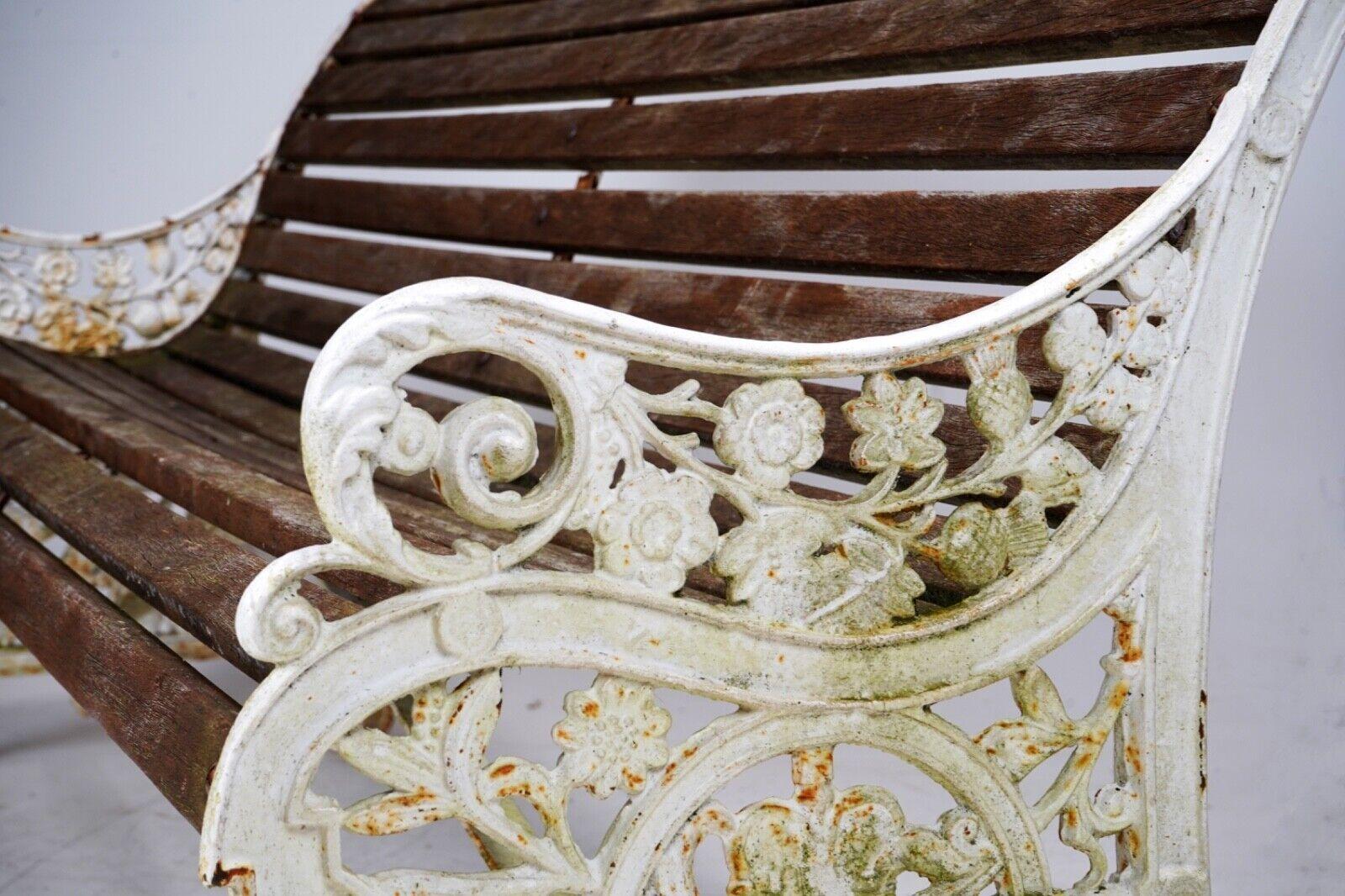 Antique Cast Iron Victorian Garden Bench For Sale 5