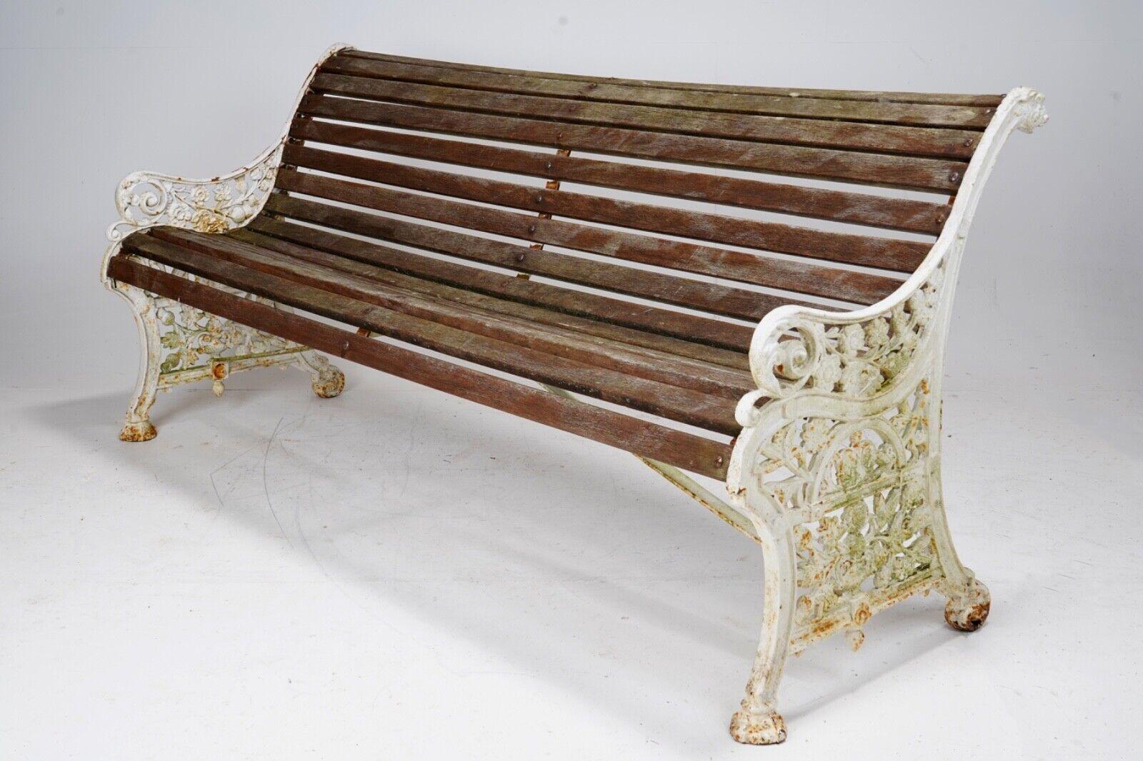 Antique Cast Iron Victorian Garden Bench In Good Condition For Sale In Dorchester, GB
