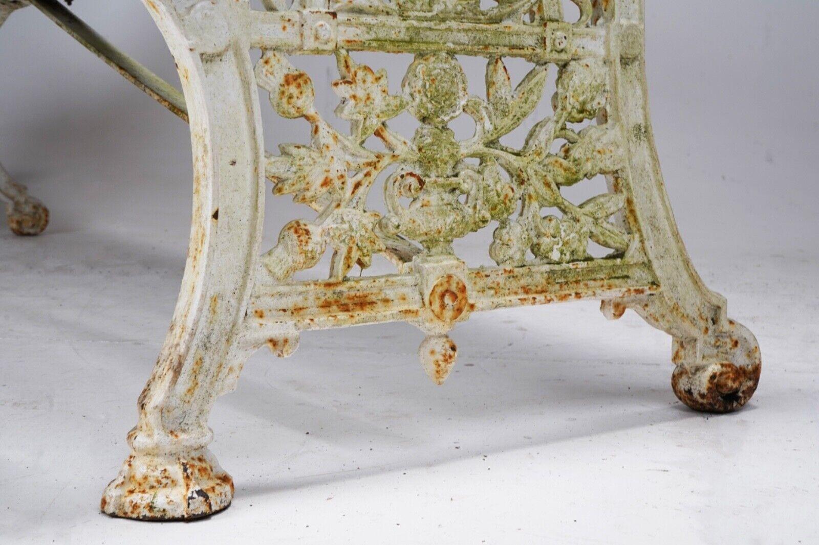 Antique Cast Iron Victorian Garden Bench For Sale 2
