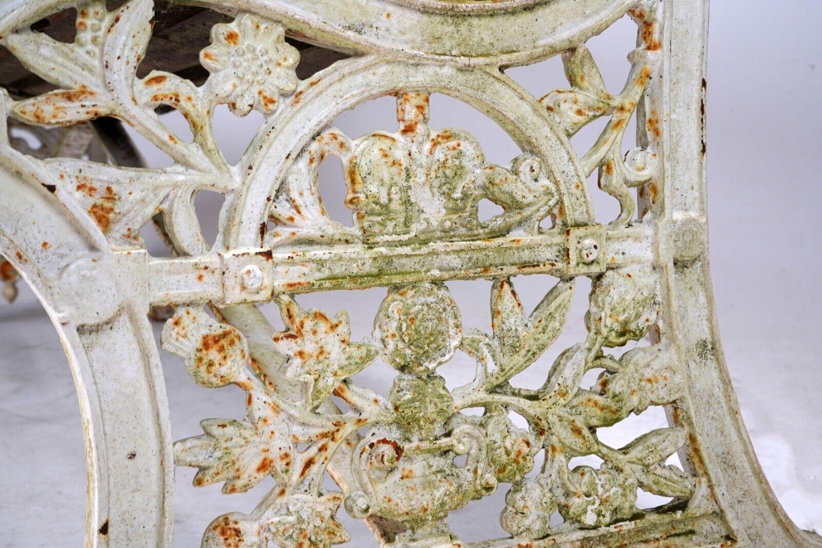 Antique Cast Iron Victorian Garden Bench For Sale 3
