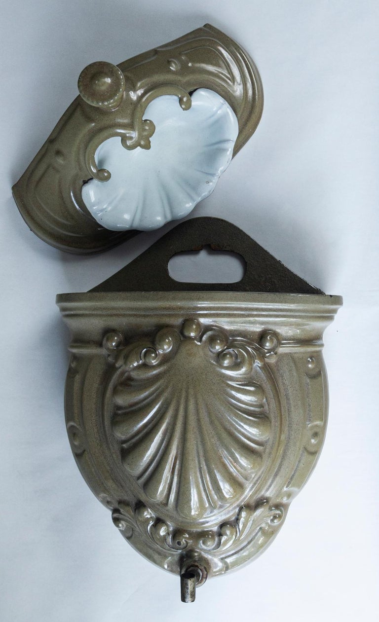 Antique Cast Iron Wall Fountain, France, Late 19th Century For Sale at