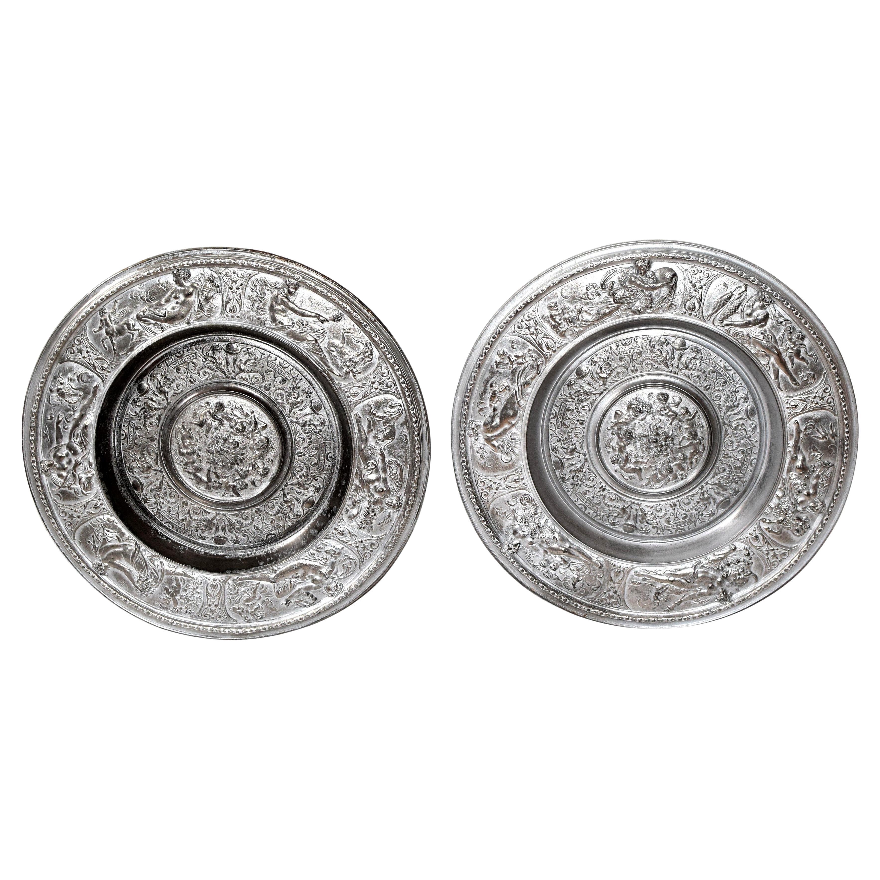 Antique Cast Iron Wall Plates from August Kitschelt, Set of 2
