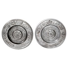 Antique Cast Iron Wall Plates from August Kitschelt, Set of 2