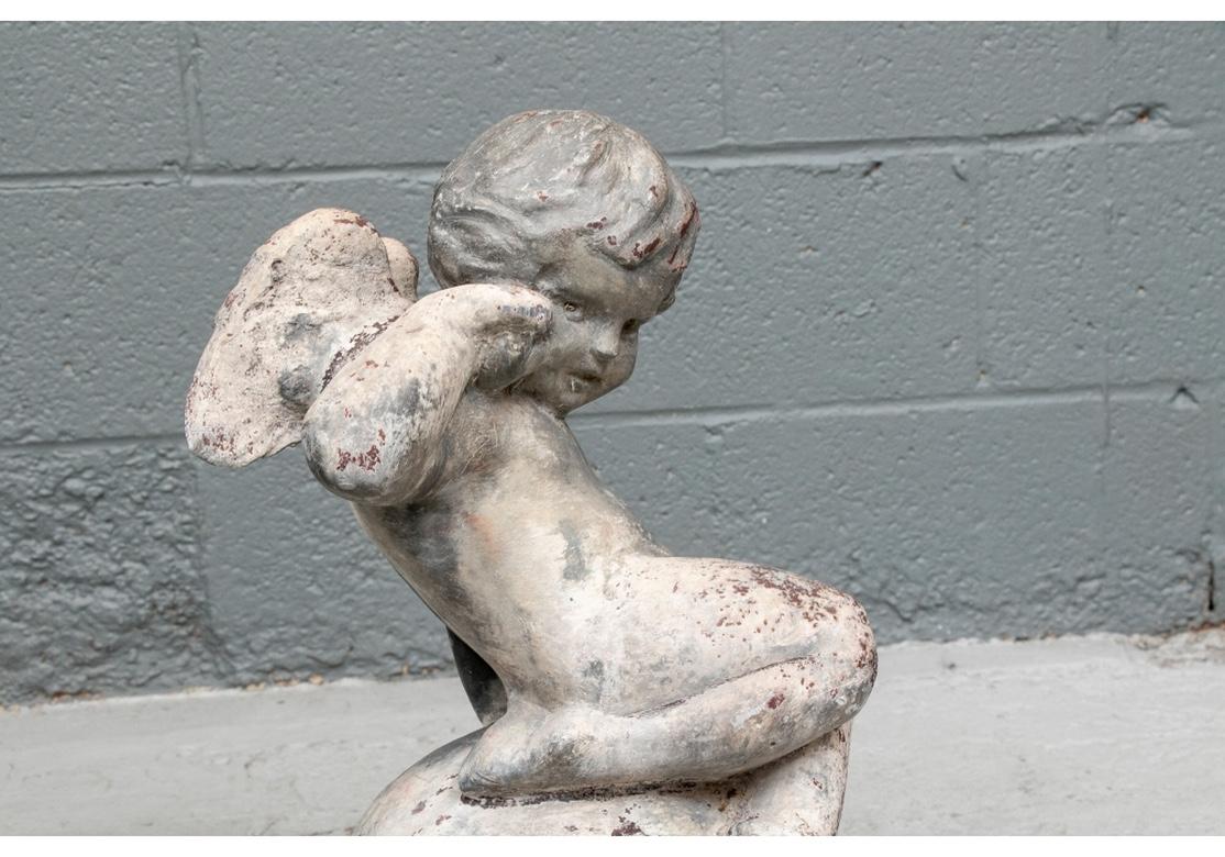 Antique Cast Lead Garden Angel Figure 2