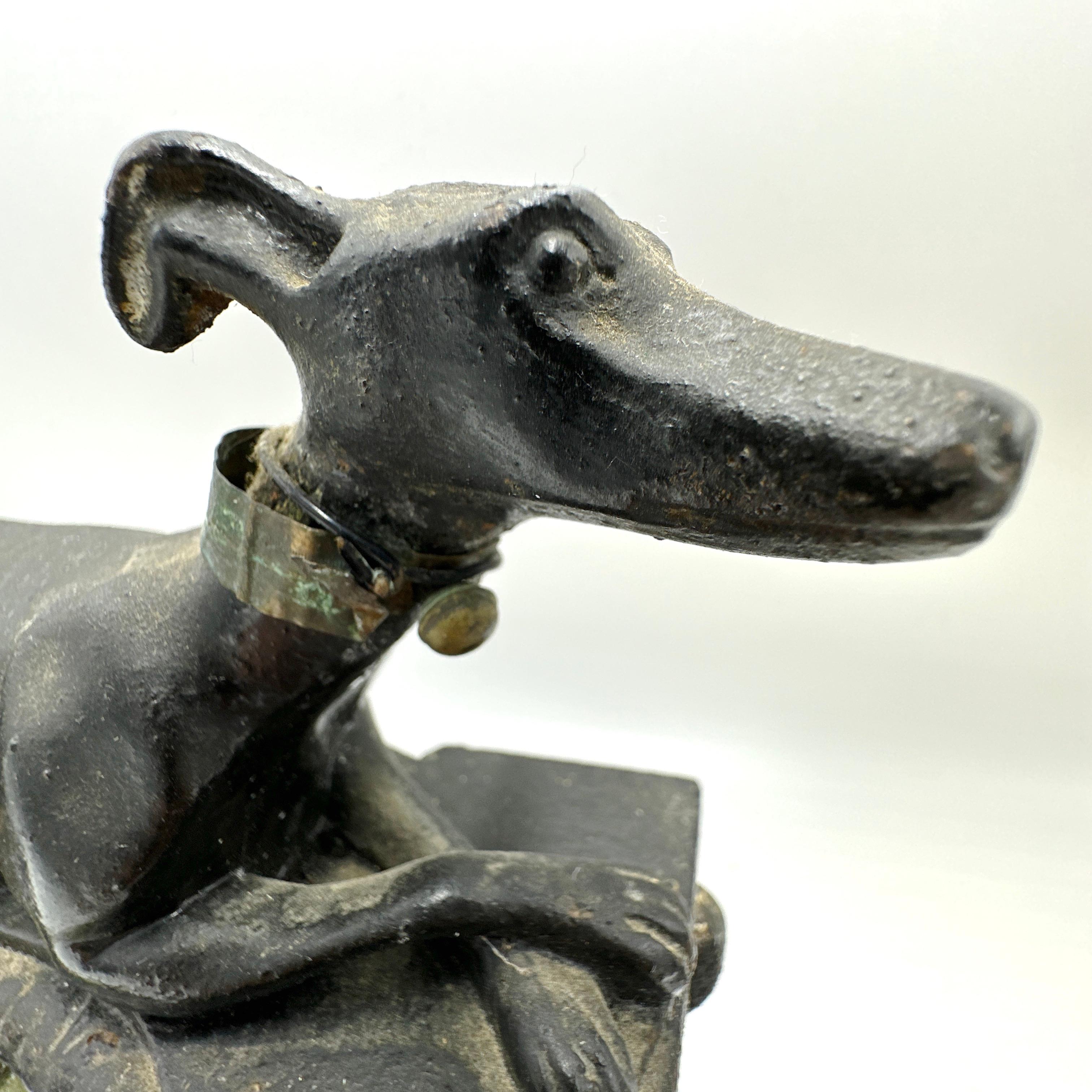 Antique French Greyhound Chenet in metallo fuso in vendita 2