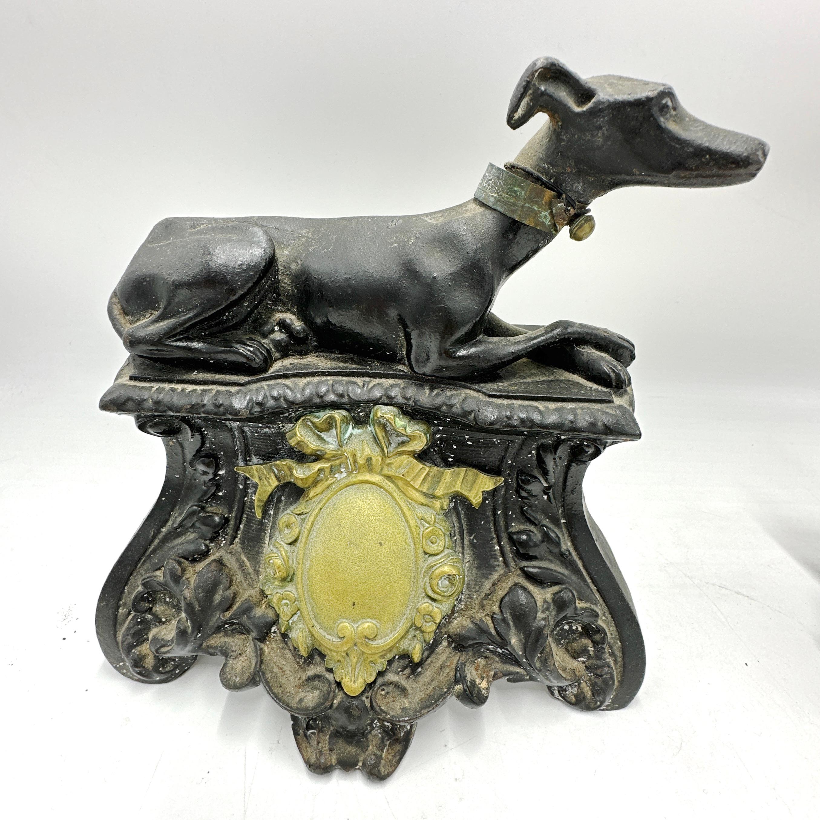 Antique French Greyhound Chenet in metallo fuso in vendita 3