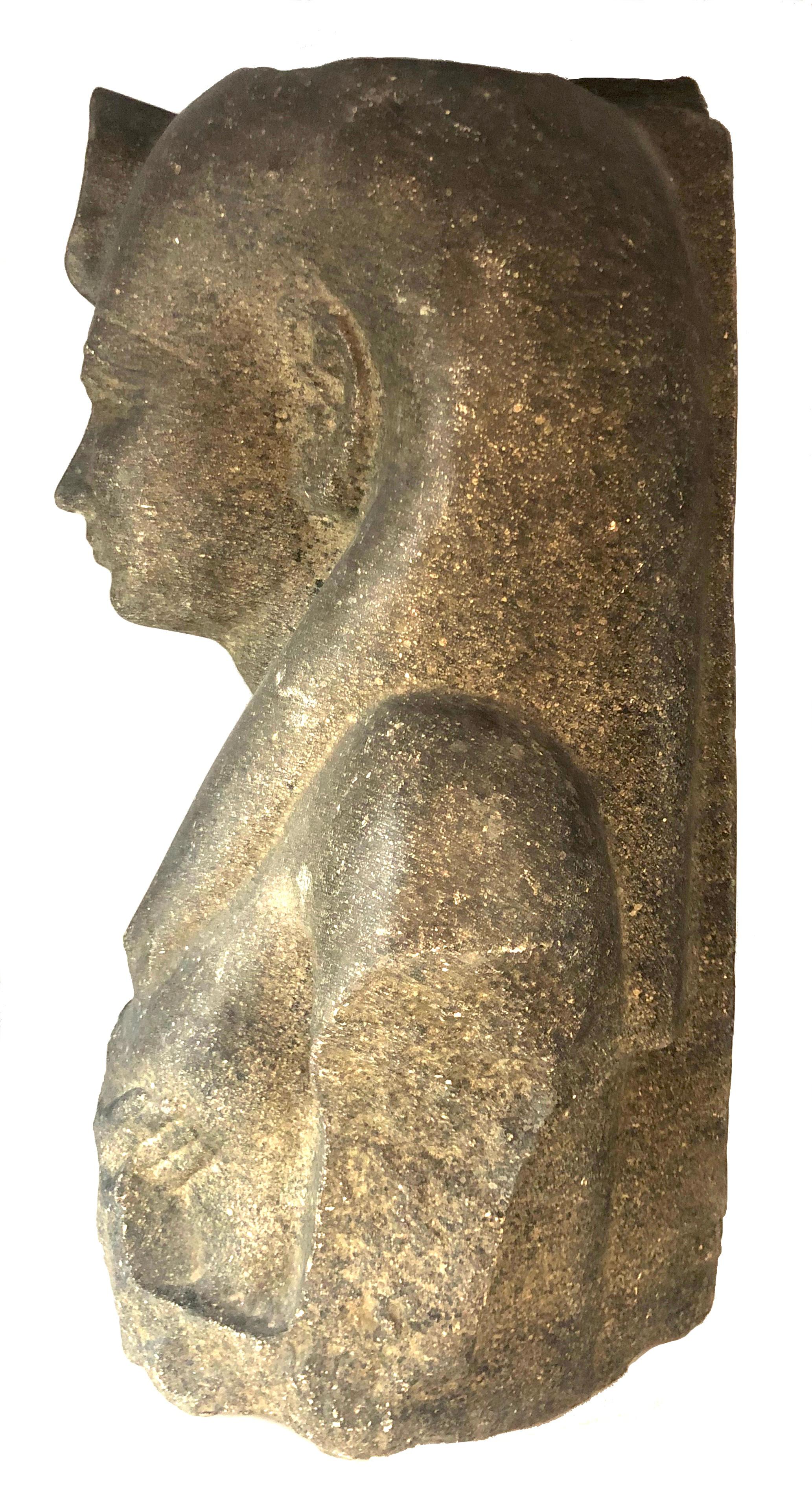 Antique Cast Sculpture Egypt Goddess Isis In Fair Condition For Sale In Munich, DE