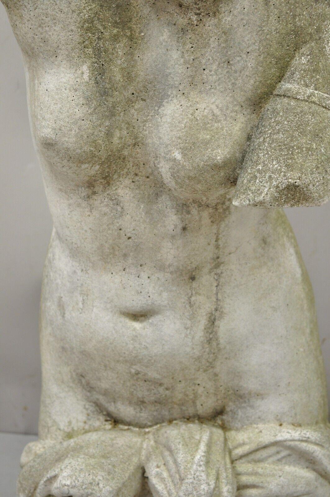 Antique Cast Stone Classical Venus Nude Female Torso Statue Figure 5