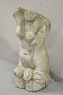 Antique Cast Stone Classical Venus Nude Female Torso Statue Figure