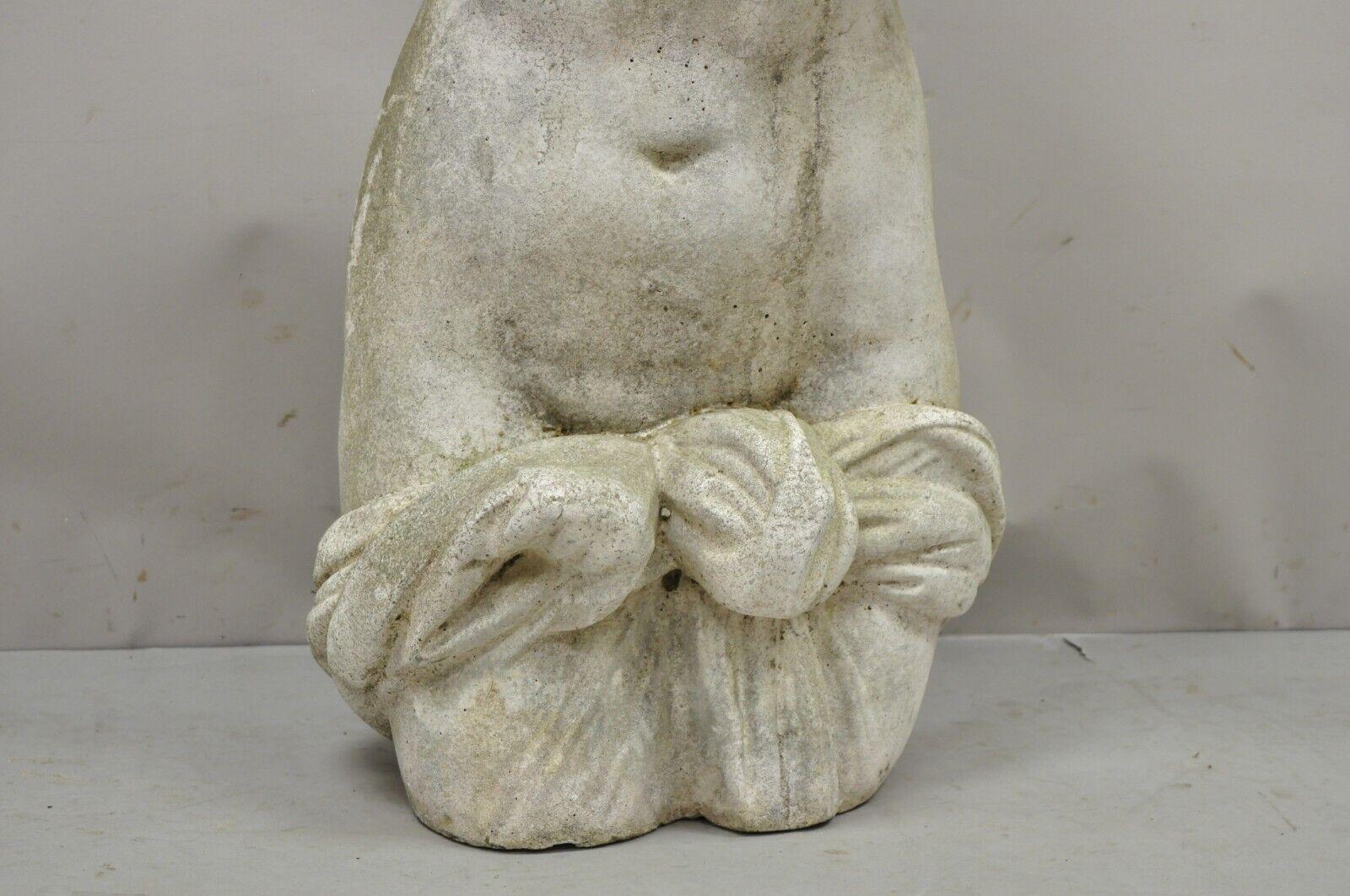 20th Century Antique Cast Stone Classical Venus Nude Female Torso Statue Figure