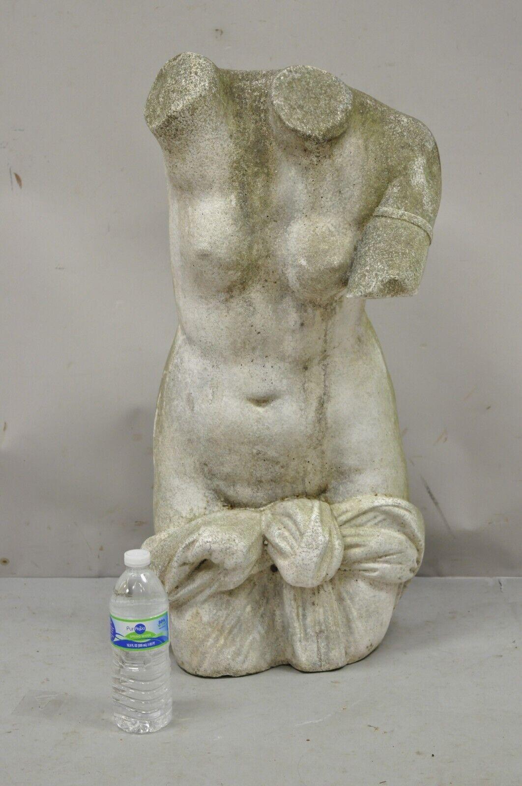 Antique Cast Stone Classical Venus Nude Female Torso Statue Figure 2
