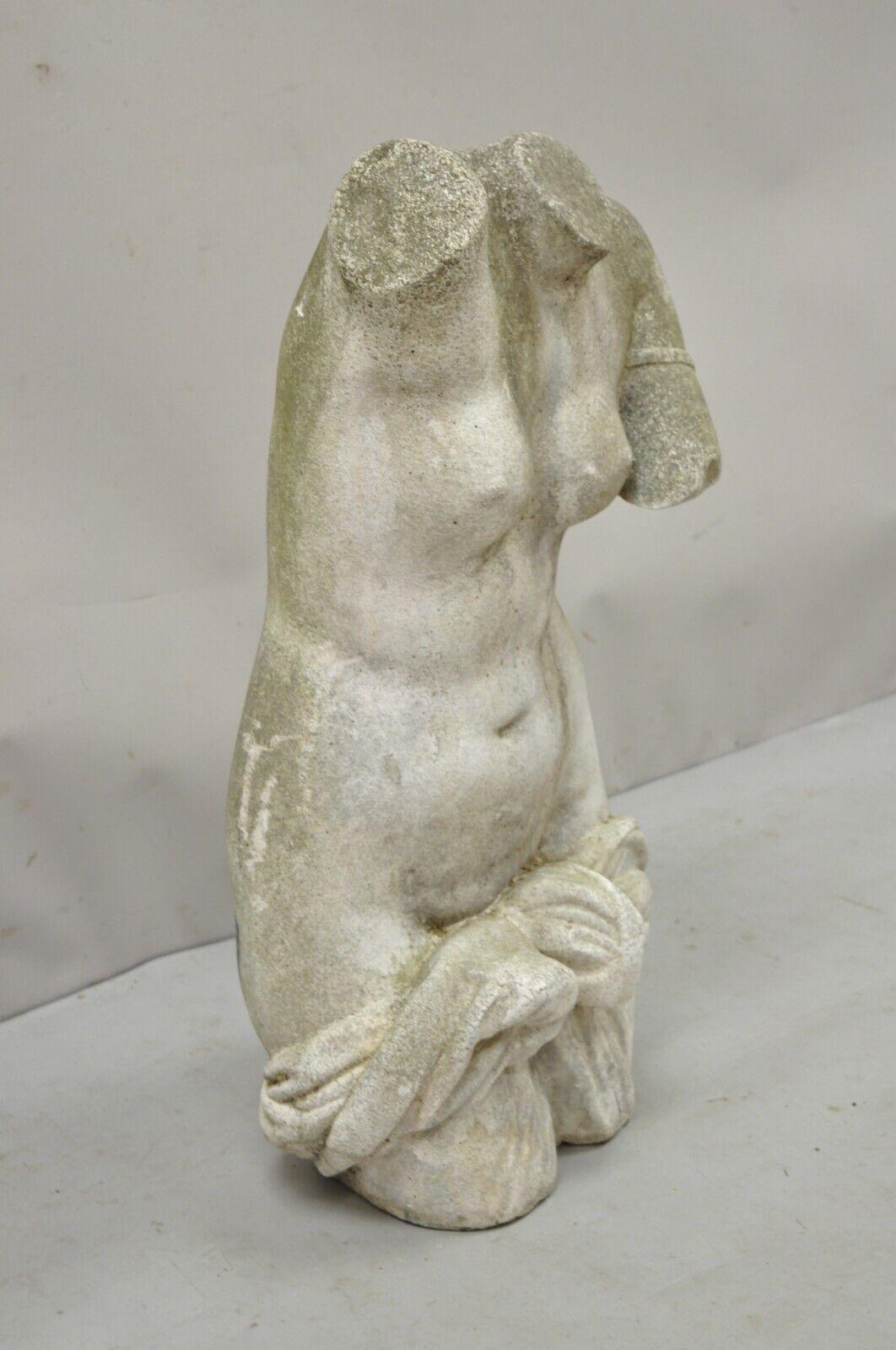 Antique Cast Stone Classical Venus Nude Female Torso Statue Figure 3