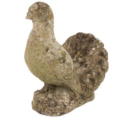 Antique Cast Stone Dove or Pigeon Ornament