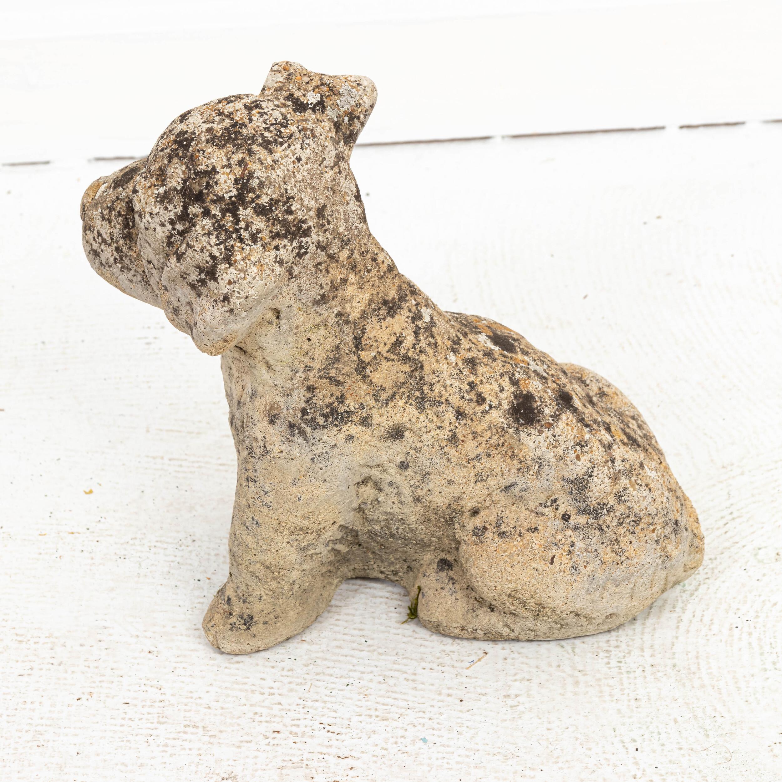 Cement Antique Cast Stone Puppy Garden Ornament
