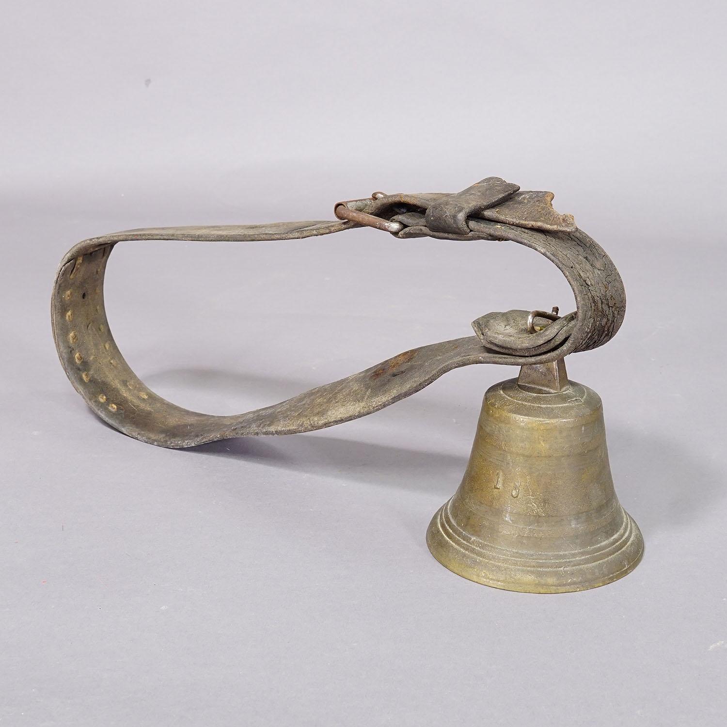 Swiss Antique Casted Bronze Cattle Bell Made in Switzerland ca. 1900s For Sale