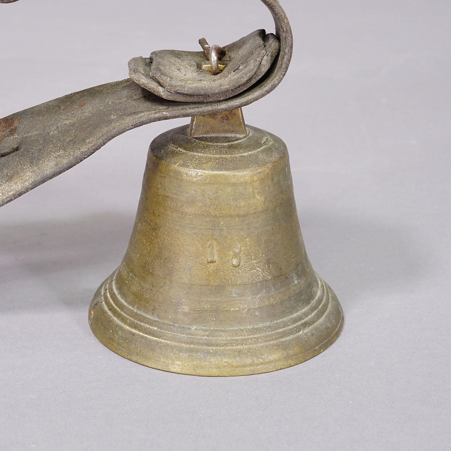 20th Century Antique Casted Bronze Cattle Bell Made in Switzerland ca. 1900s For Sale