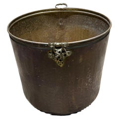 Antique Castilian Imports Brass Bucket Jardinière Planter Basket