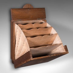 Antique Castle Purser's Requisitions Box, English Oak, Wall Organiser, Victorian