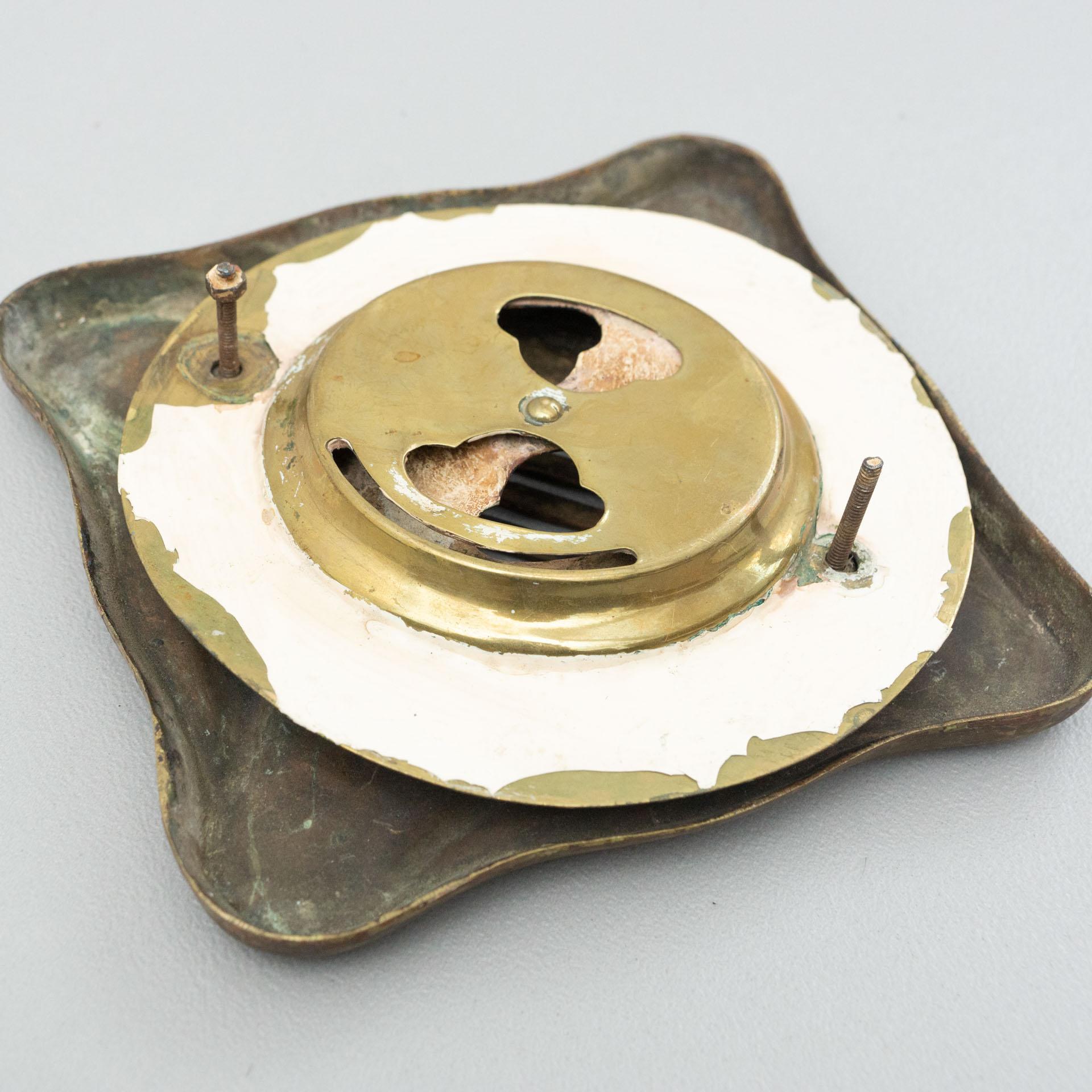 Antique Catalan Modernist Brass Handle and Peephole, circa 1920 7
