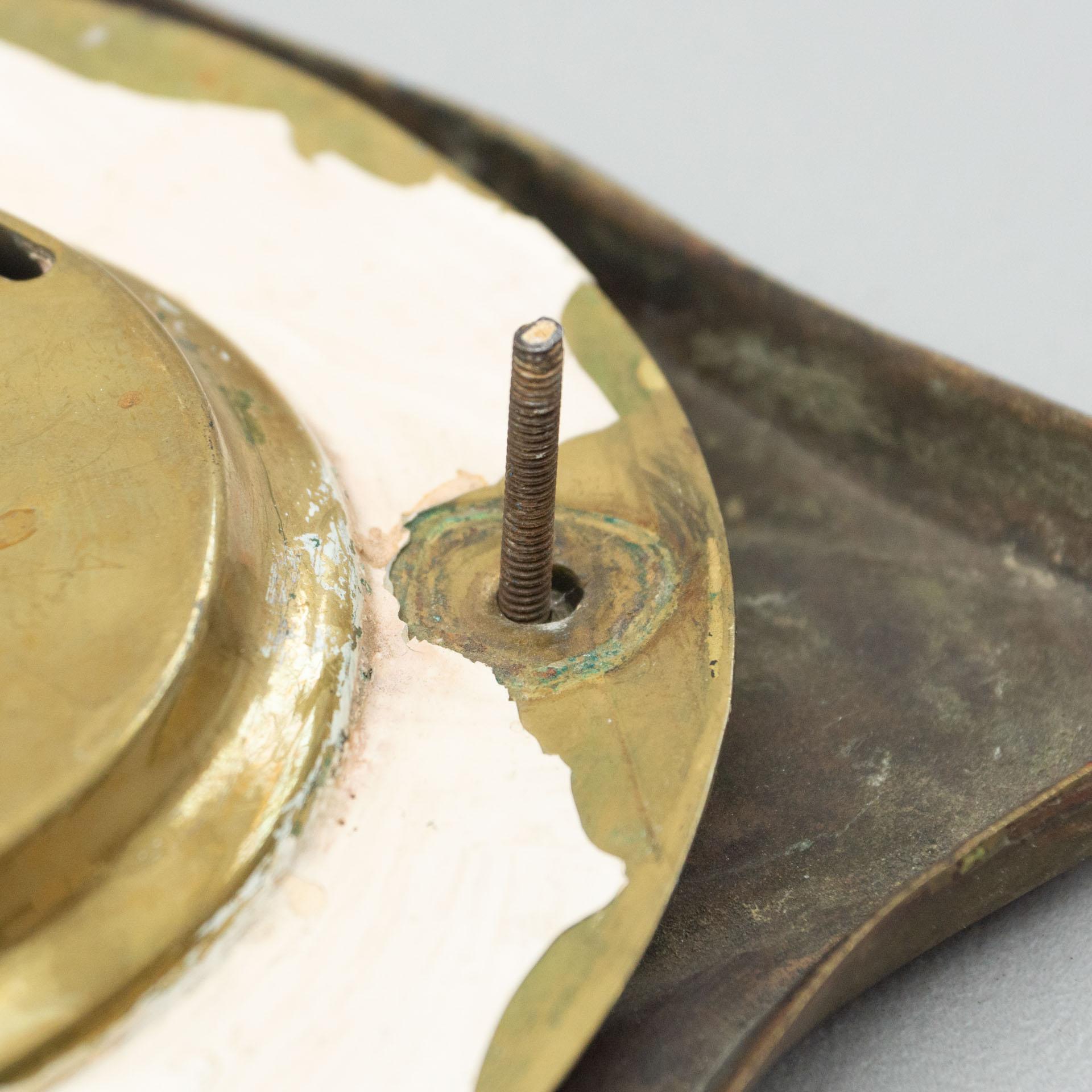 Antique Catalan Modernist Brass Handle and Peephole, circa 1920 12