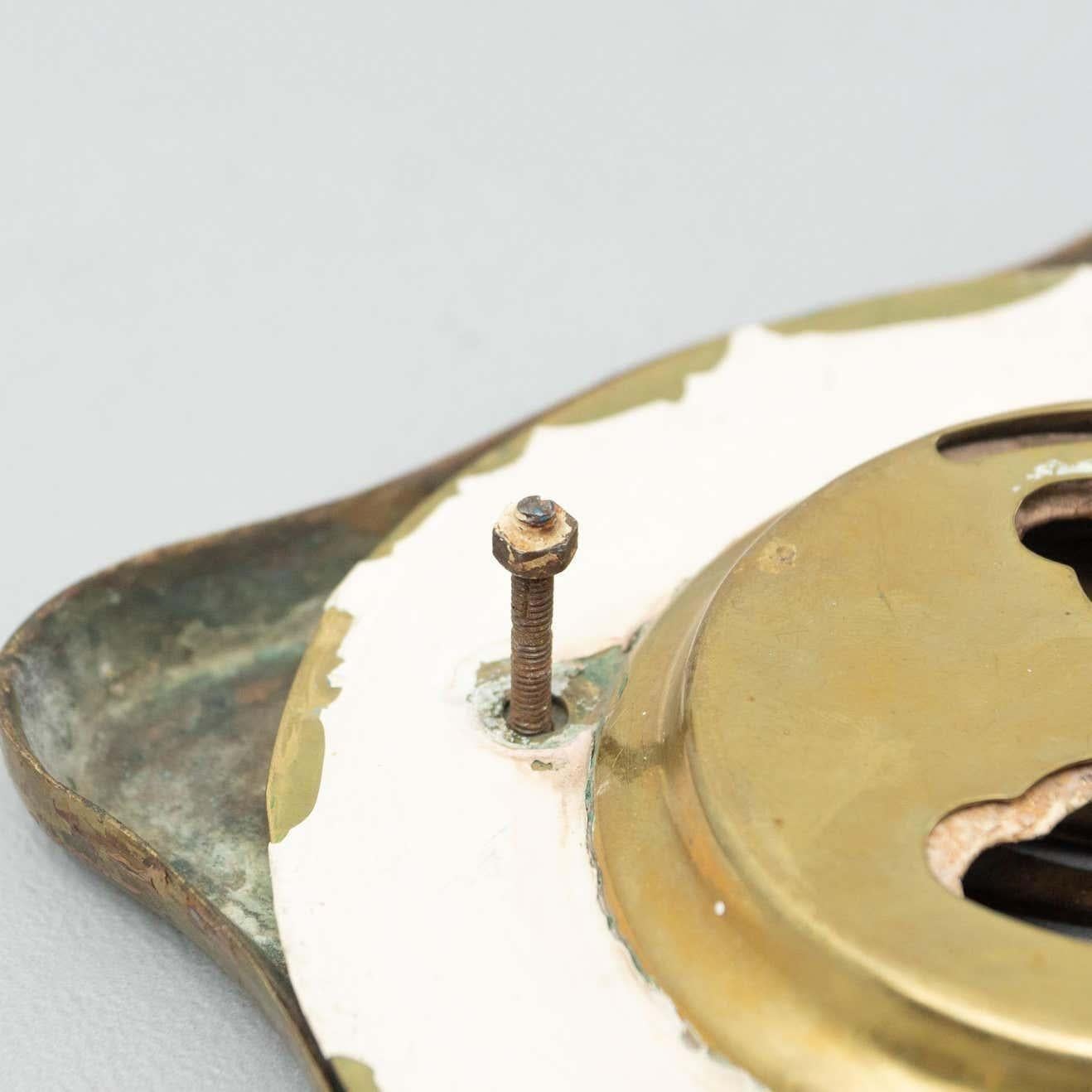 Antique Catalan Modernist Brass Handle and Peephole, circa 1930 For Sale 11
