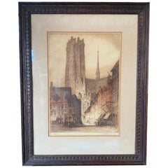 Gravure de cathédrale ancienne