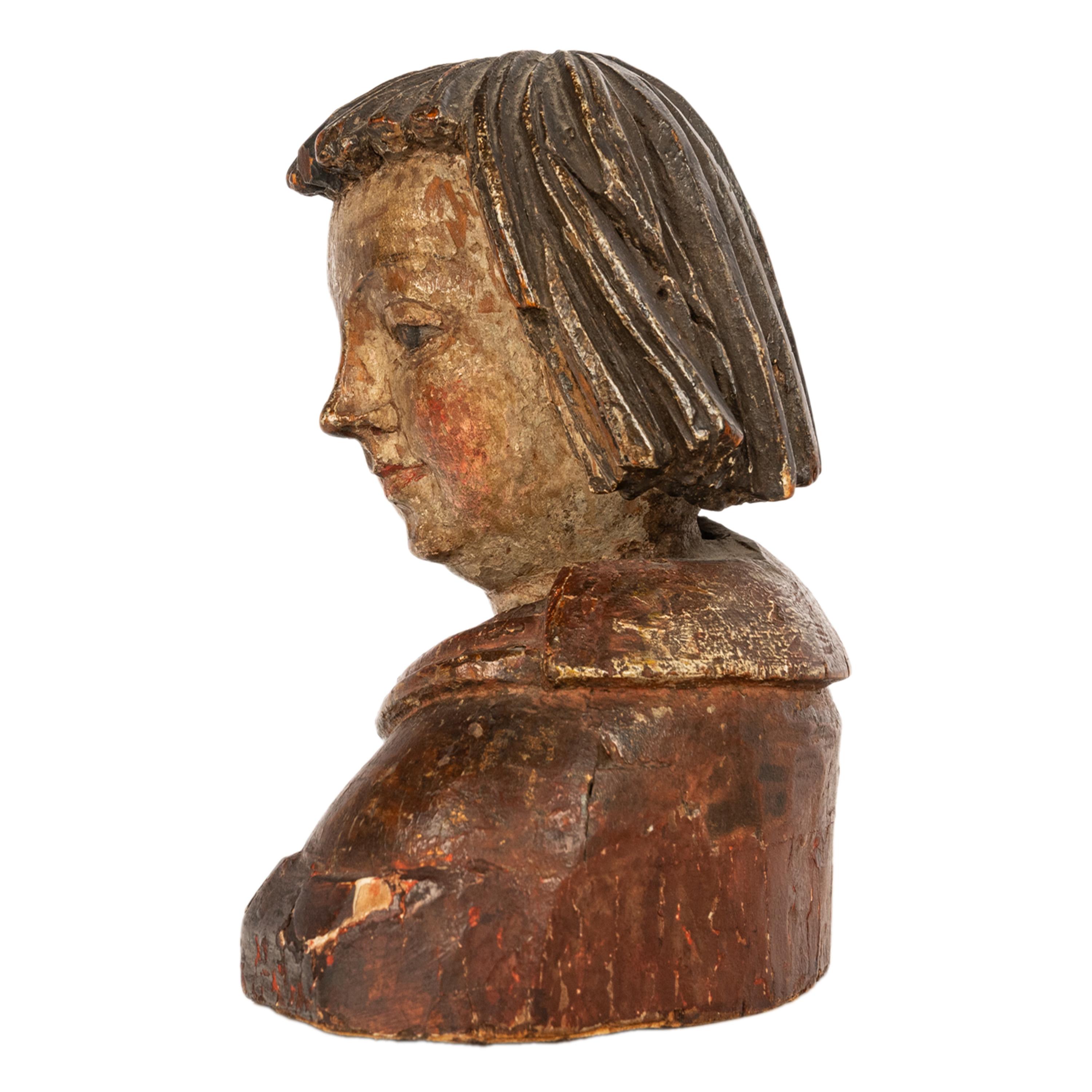 Antique Catholic German Renaissance Carving Bust Stephan Rottaler Landshut 1500 For Sale 7