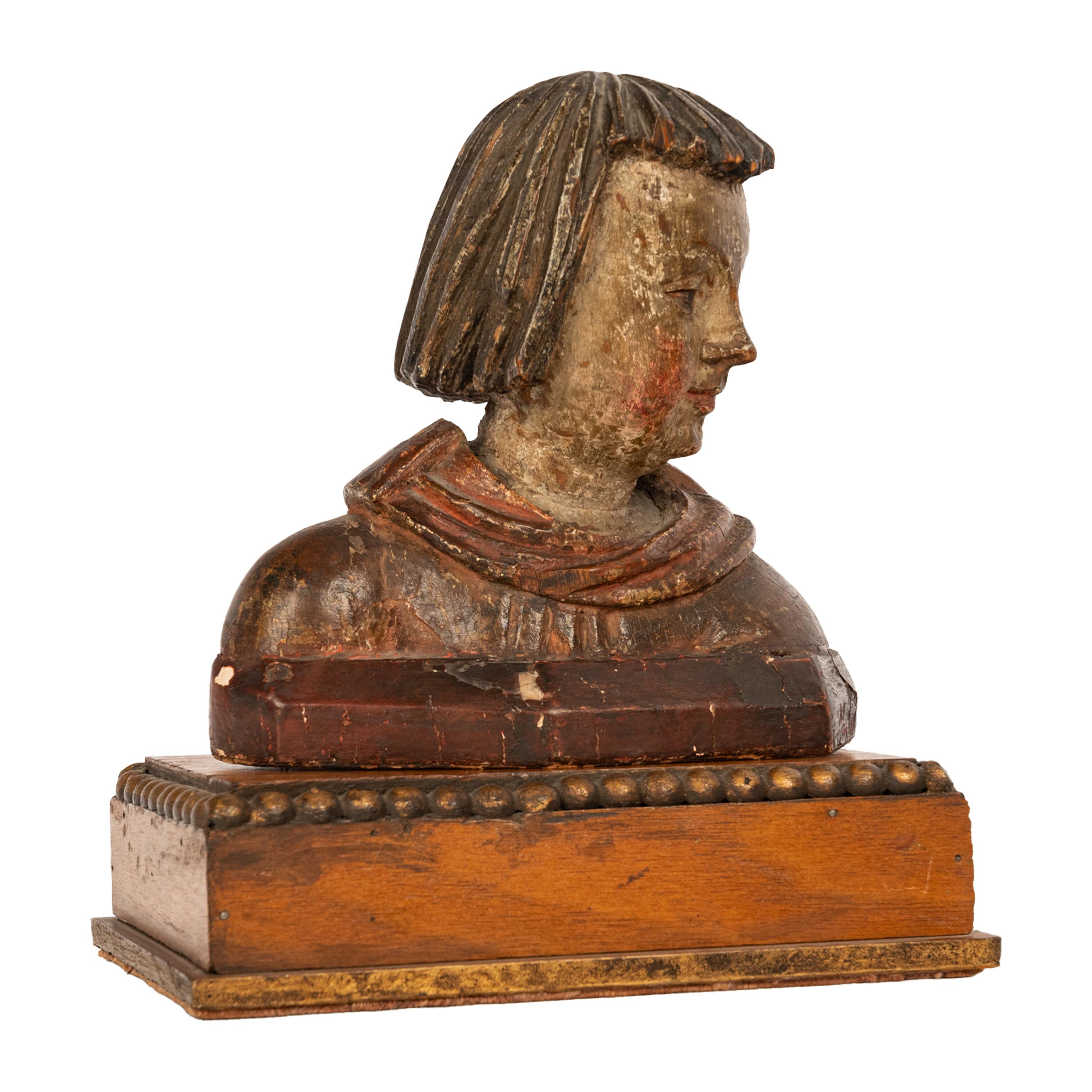 18th Century and Earlier Antique Catholic German Renaissance Carving Bust Stephan Rottaler Landshut 1500 For Sale