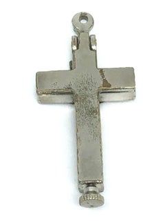 Vintage Catholic Reliquary Box Crucifix Pendant Relics of Agnus Dei and Antonius