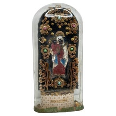 Antike katholische Jungfrau Maria Figur Glas Dome Kloster Arbeit, Deutschland Altotting