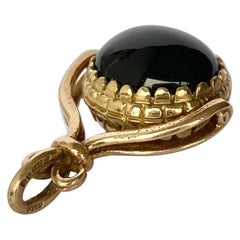 Antique Cats-Eye and Onyx 9 Carat Gold Fob