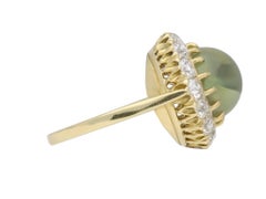 Antique Cat's Eye Chrysoberyl and Diamond Coronet Cluster Ring, circa 1900