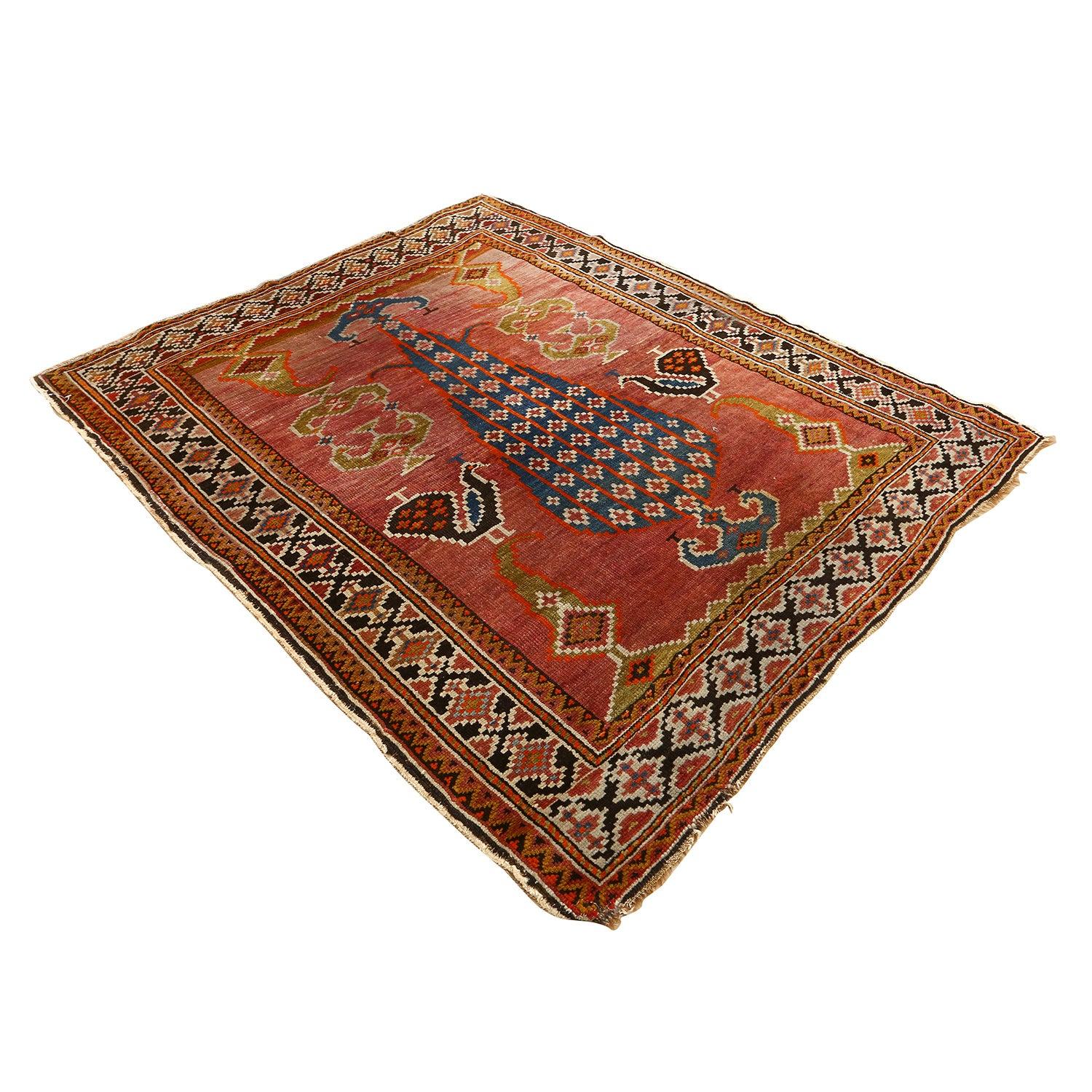 Caucasien Tapis caucasien ancien en laine 3'11 x 3'0 en vente